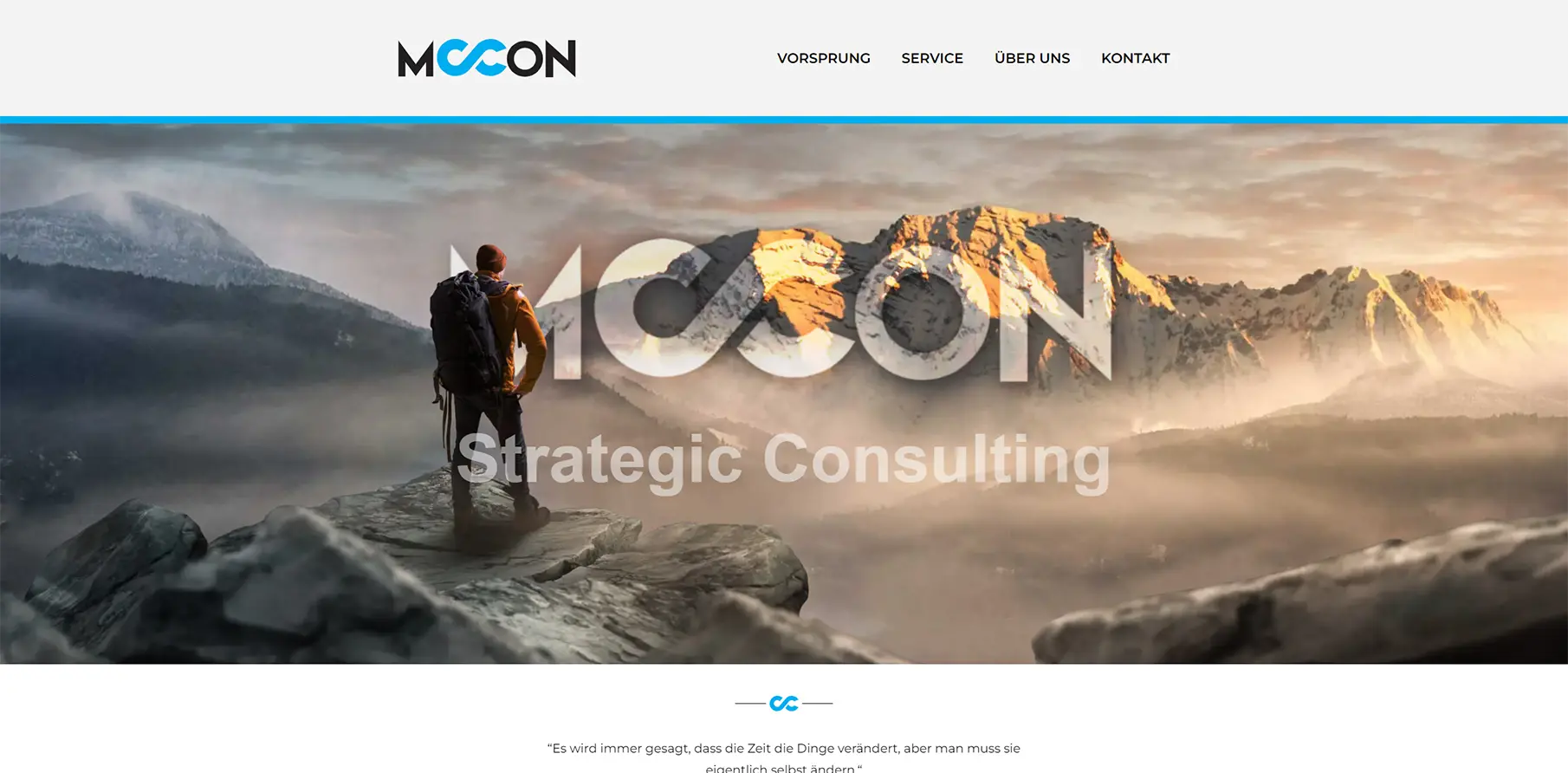 Screenshot der Homepage von mccon.at